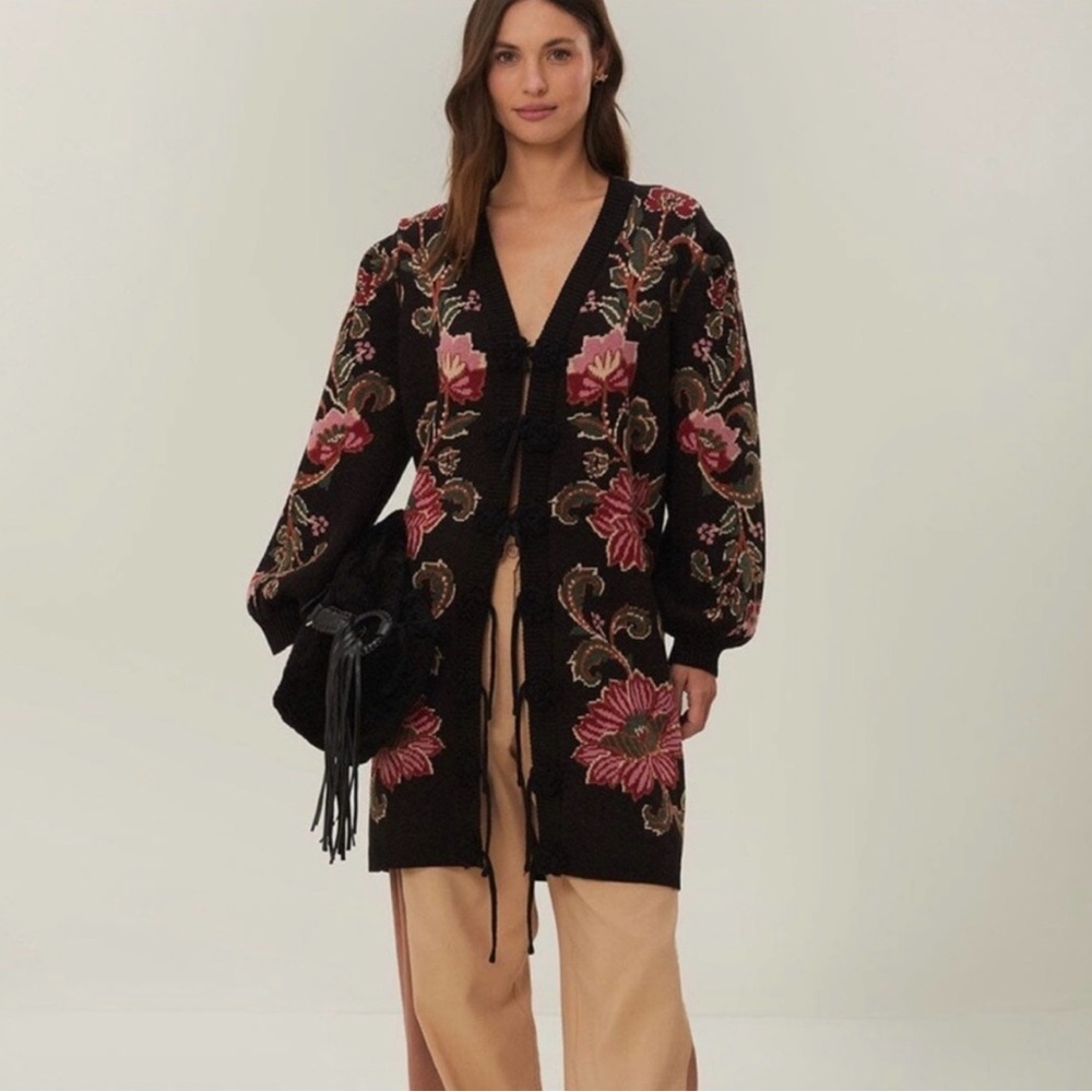 Farm Rio Ravenala Knit Midi Cardigan